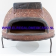 Sol-y-Yo 4840RD Mexicaanse Houtgestookte Stenen Pizza Oven 52x44cm. rood