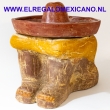 Slapende Mexicaan haragan 44x37x40cm. rood-geel-bruin GROOT 15KG.!